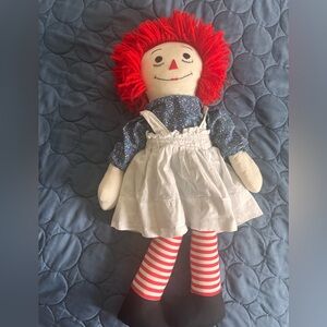 Classic Rag Doll with Red Hair and Striped Legs